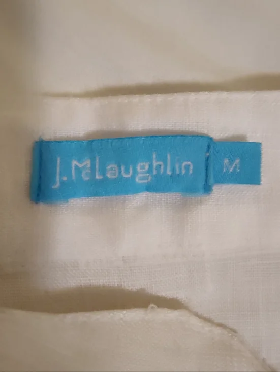 J. McLaughlin Sleeveless Relaxed Fit Linen Tunic Top - White, Size M - Picture 7 of 9